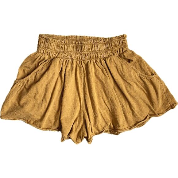 ANTHROPOLOGIE‎ DAILY PRACTICE Kimberly Shorts Size S Honey Mustard Boho - Picture 3 of 9